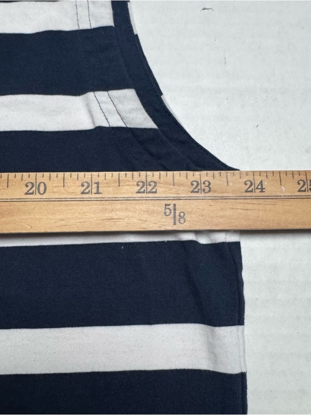 COS Relaxed Cotton-Crepe Tank Top In Navy White Stripe Size: Large - Picture 9 of 13